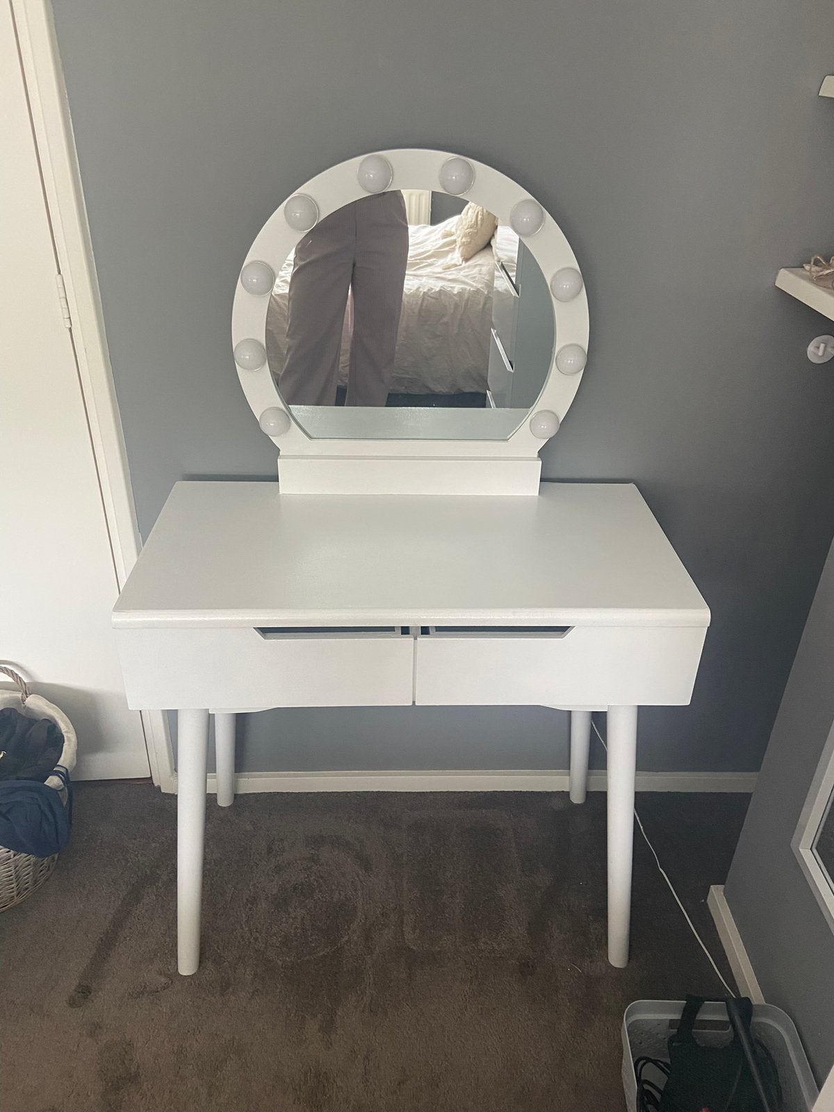 Kaptafel met spiegel en verlichting, Ophalen, Gebruikt, 50 tot 100 cm, Minder dan 100 cm