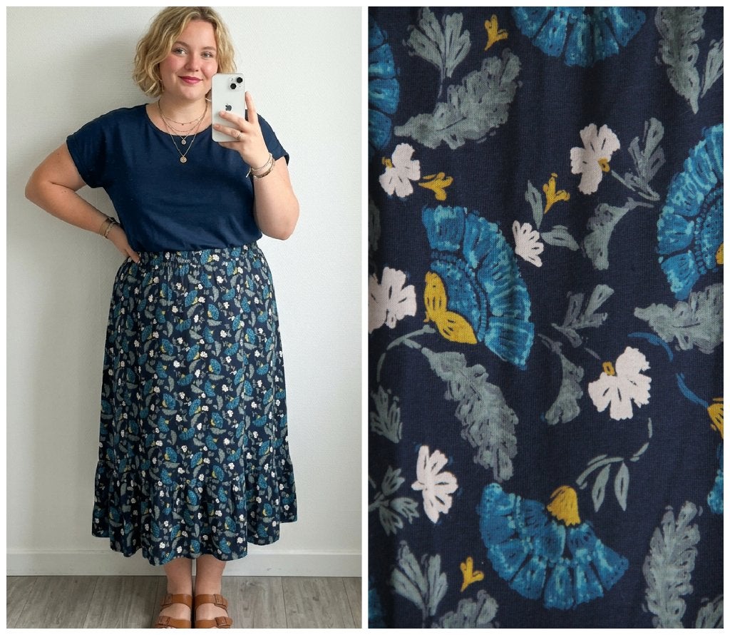 Seasalt Cornwall - mooie lange rok blauw - maat 46, Maat 46/48 (XL) of groter, Zo goed als nieuw, Seasalt Cornwall, Onder de knie
