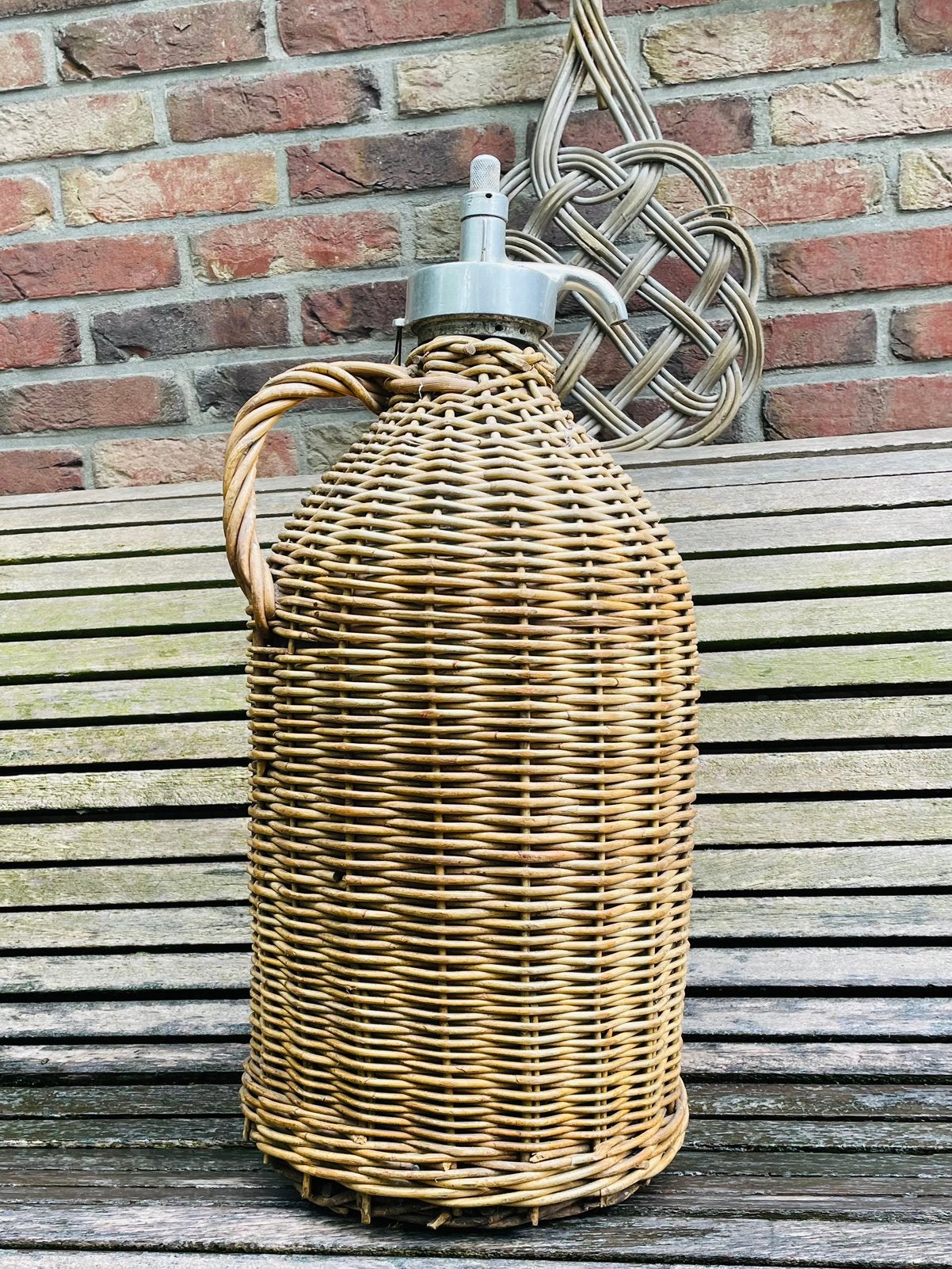 Te koop heel oude Konische fust Amstel Stoop mandfles, Ophalen of Verzenden