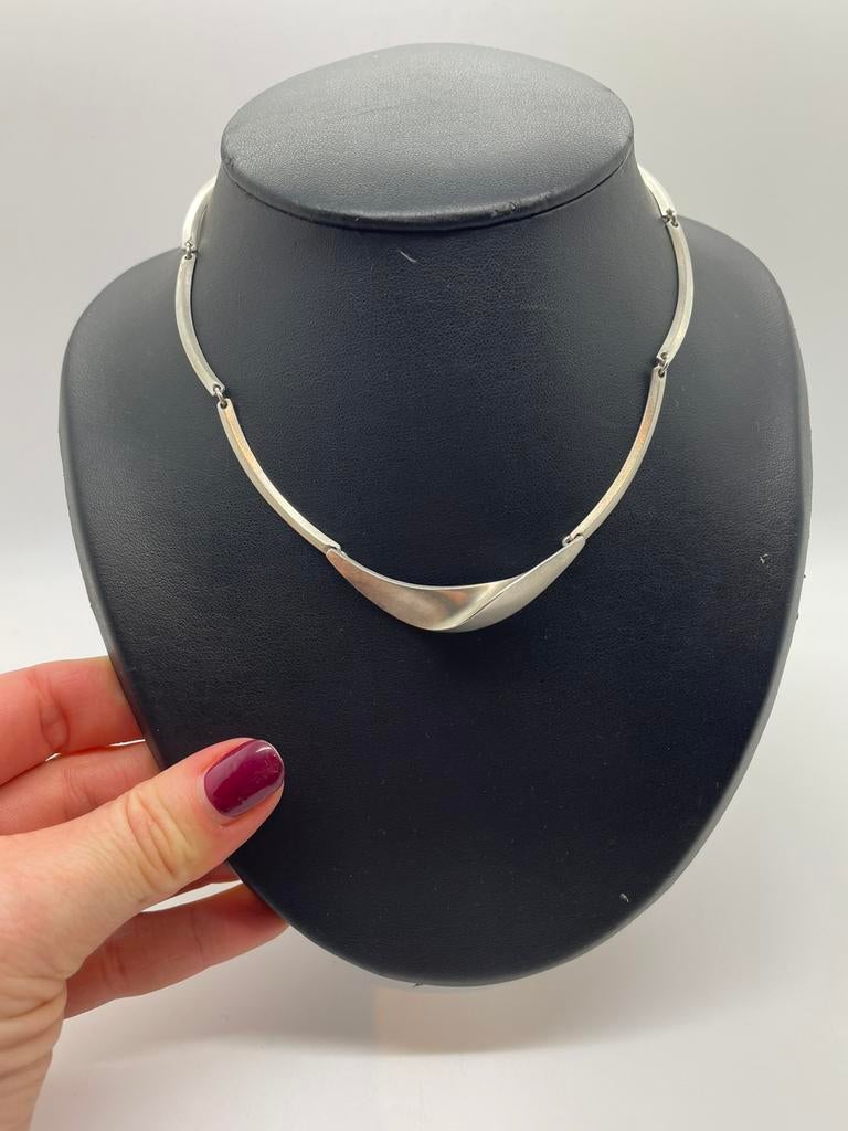 C797 Prachtige zilveren ketting Fins design, Ophalen of Verzenden, X, Zilver, Zilver