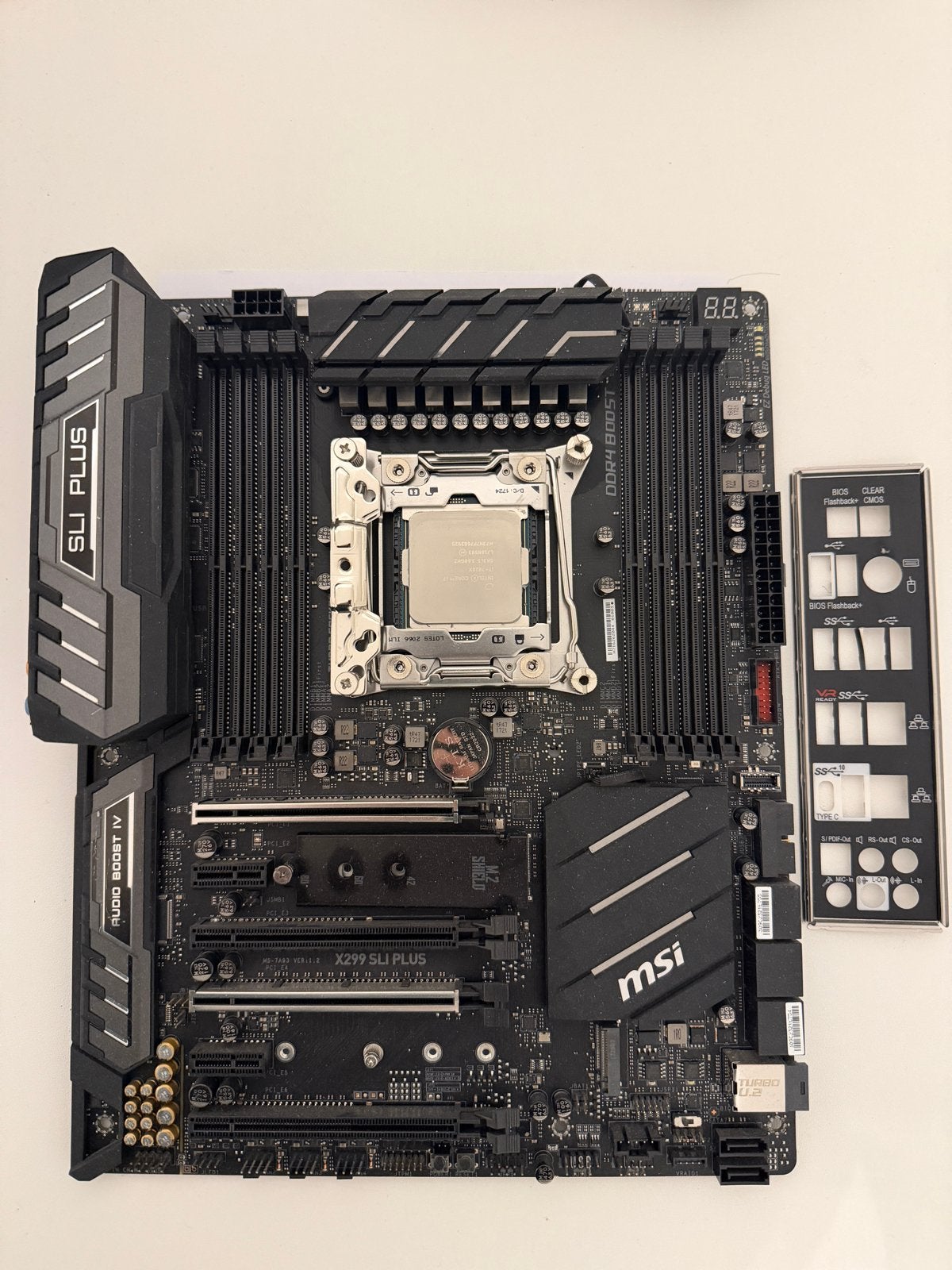 MSI X299 SLI PLUS + Intel Core i7-7820X bundel, Ophalen, Gebruikt, Intel, DDR4