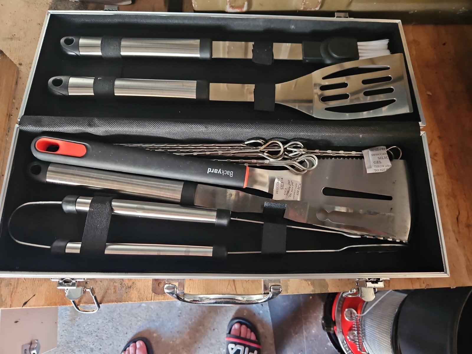 BBQ Gereedschap Set in Aluminium Koffer, Ophalen, Gebruikt, Backyard
