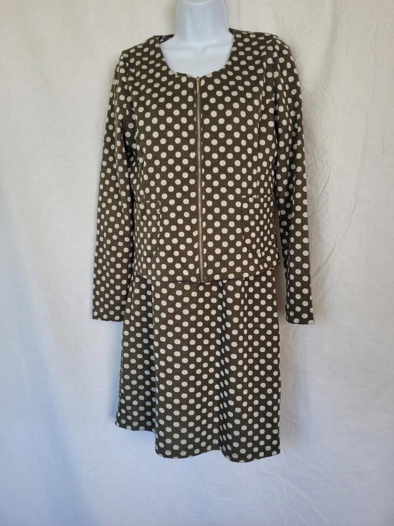 Leuk 2-delig dames outfit mosgorrn met stippen mt 38 Norah, Maat 38/40 (M), ., Ophalen of Verzenden, Zo goed als nieuw