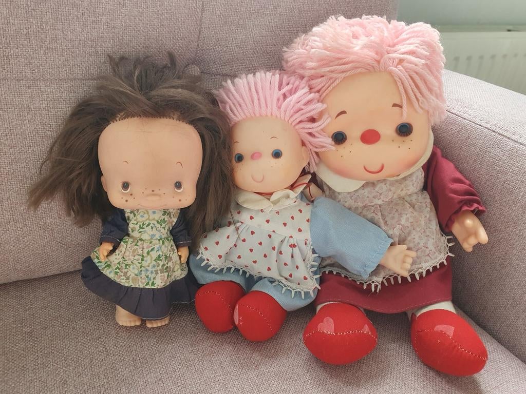 3 vintage poppen. 2 ice cream dolls, Verzamelen, Poppen, Ophalen of Verzenden, Gebruikt, Pop