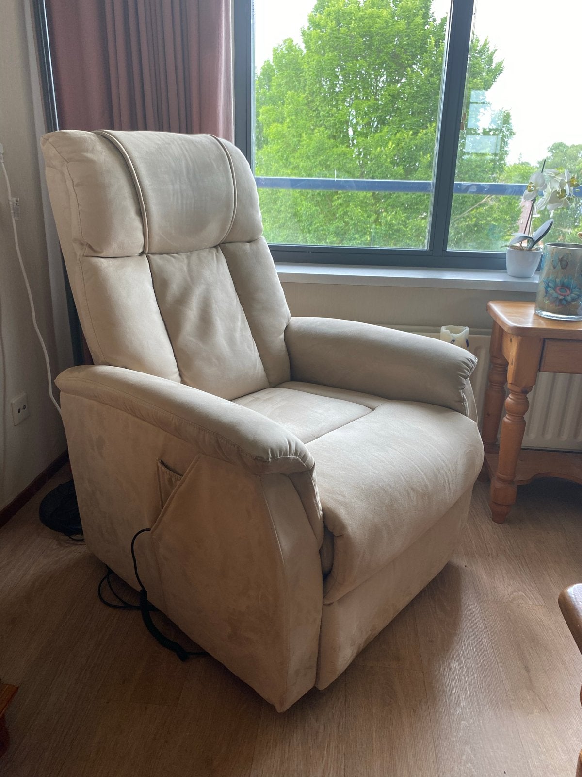 Leen Bakker Relaxfauteuil Colorado - sta-op - beige, Ophalen, Gebruikt, Stof, 75 tot 100 cm
