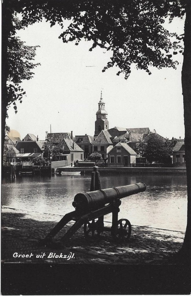 Blokzijl (Ov.) Stadsgezicht, NEWO Fotokaart, 1936, Ophalen of Verzenden, 1920 tot 1940, Ongelopen, Overijssel