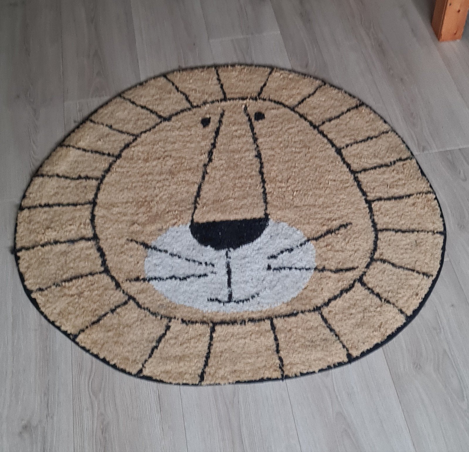 Tapis Petit Vloerkleed Leeuw Okergeel - 100% Katoen, Ophalen, Geel, Rond, Zo goed als nieuw