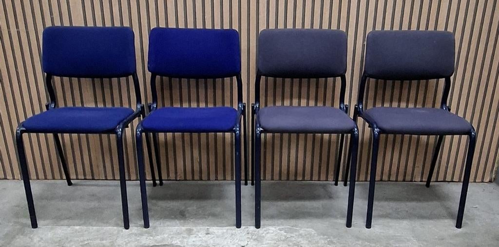 44 x Vergaderstoelen blauw kantine kantoor horeca stoelen, Huis en Inrichting, Stoelen, Zo goed als nieuw, Vijf, Zes of meer stoelen