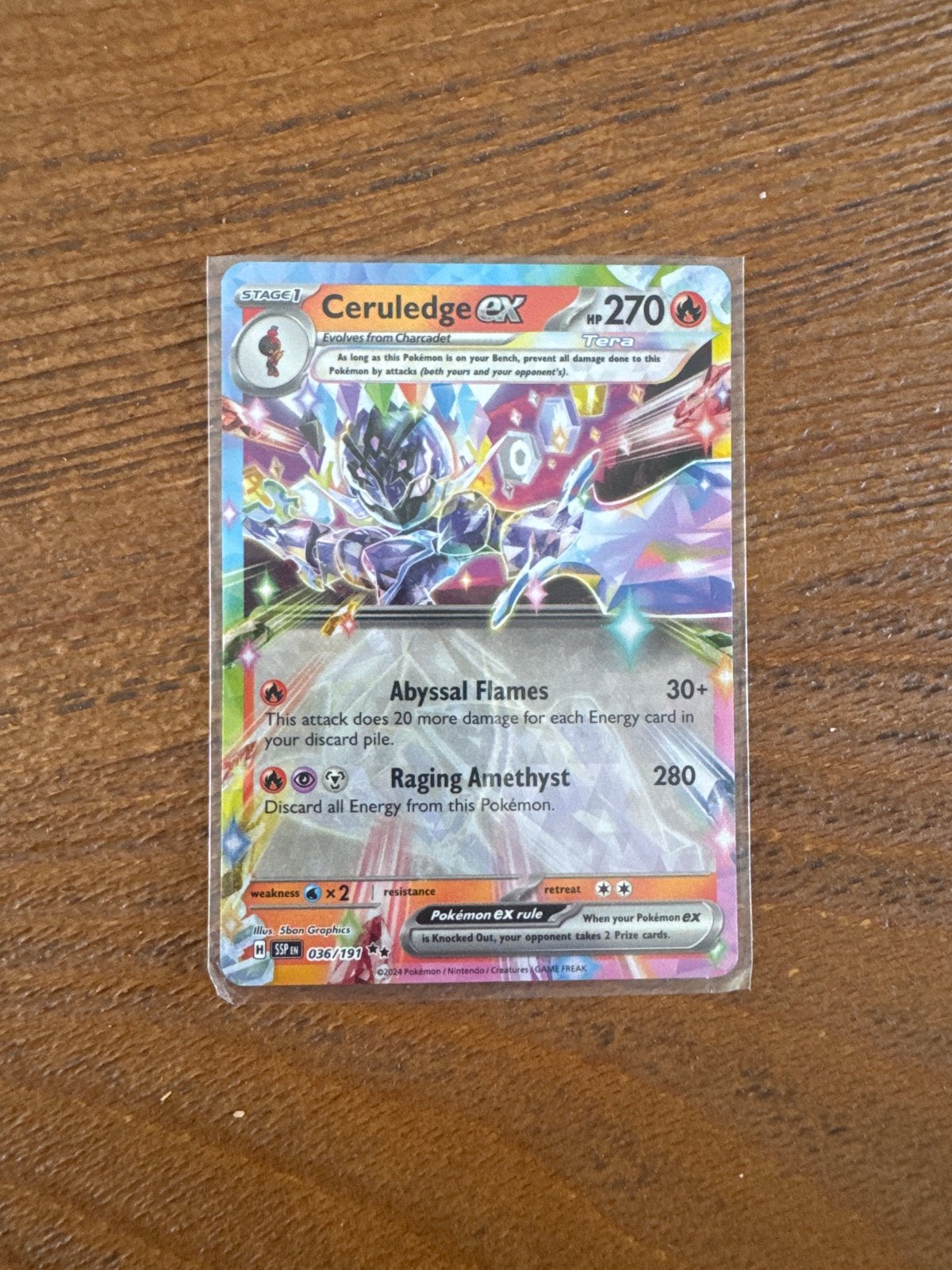 Ceruledge ex Pokémon Kaart 036/191 - Nieuwstaat, Ophalen of Verzenden, Zo goed als nieuw, Losse kaart