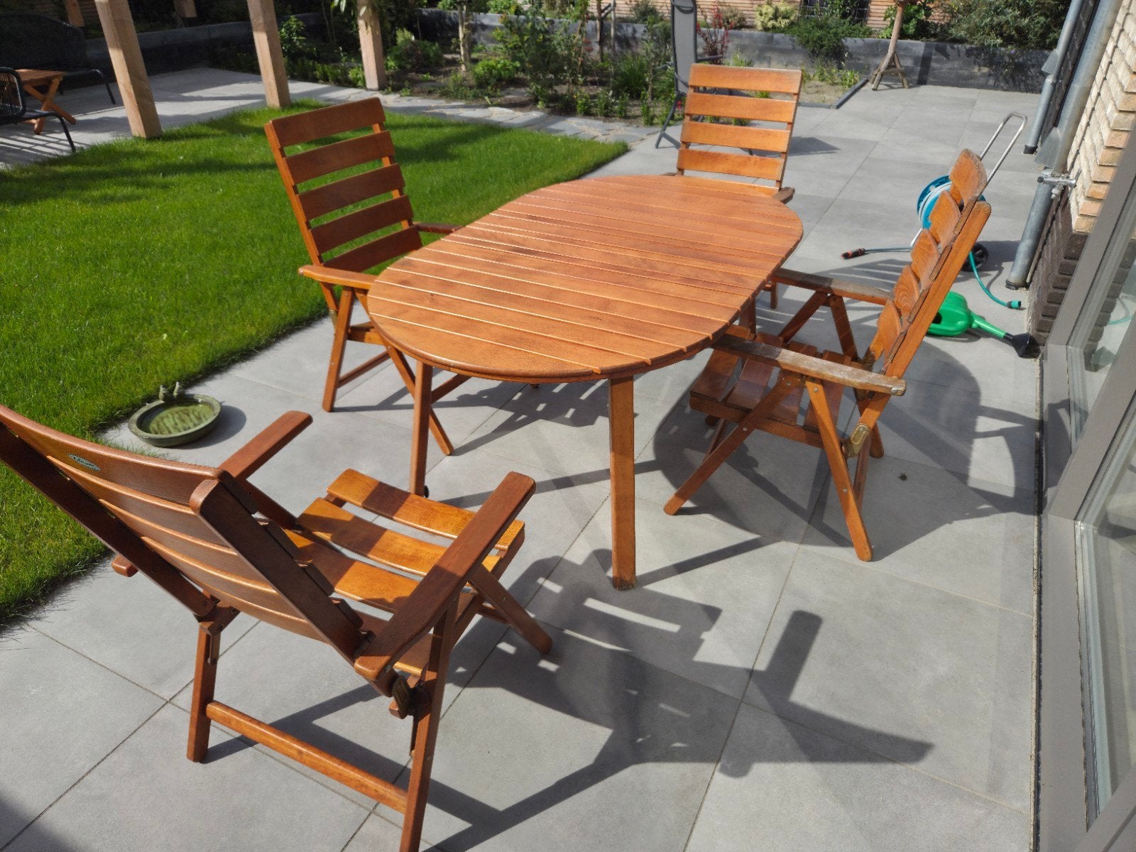 tuinset, Tuin en Terras, Ophalen, Gebruikt, Ovaal, Hout
