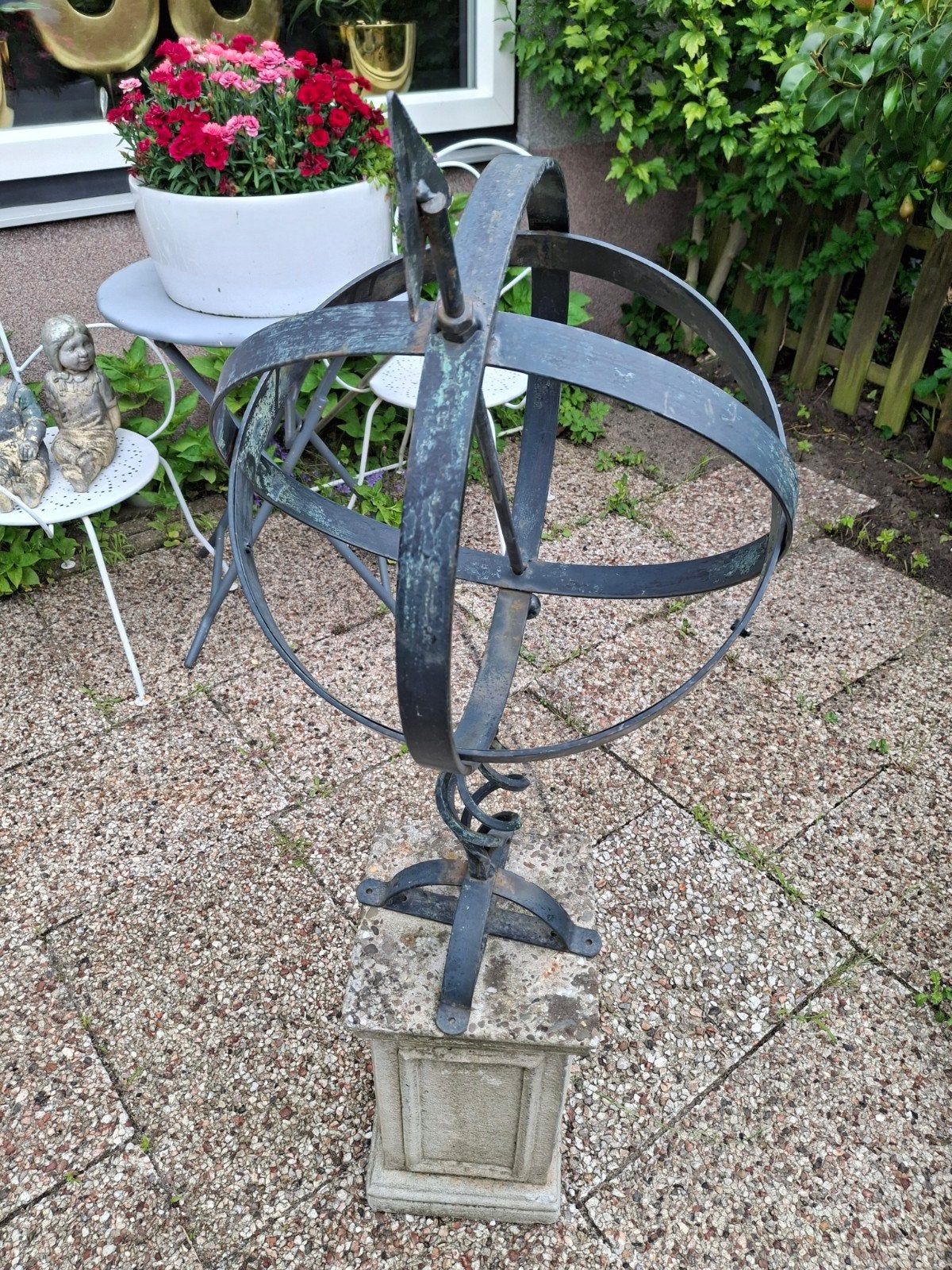Antieke Zonnewijzer op Voet - Tuinornament, Tuin en Terras, Zonnewijzers, Ophalen of Verzenden