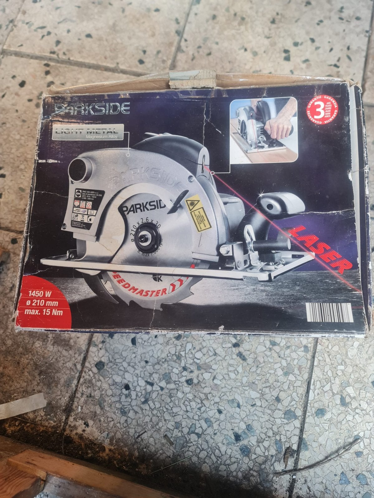 Parkside Cirkelzaag 1450W met Laser - Nieuw in Doos, Cirkelzaag, 70 mm of meer, Nieuw, Ophalen of Verzenden