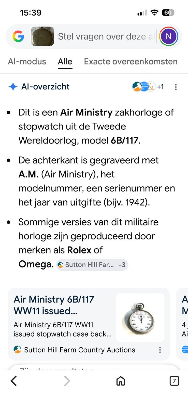 Authentieke Stopwatch merk Minerva, Verzenden, Overige soorten, Nederland