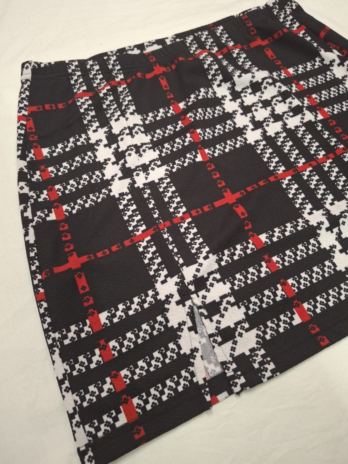 Shein geruite mini-rok met split, maat XL, Kleding | Dames, Rokken, Zo goed als nieuw, Maat 46/48 (XL) of groter, Meerkleurig