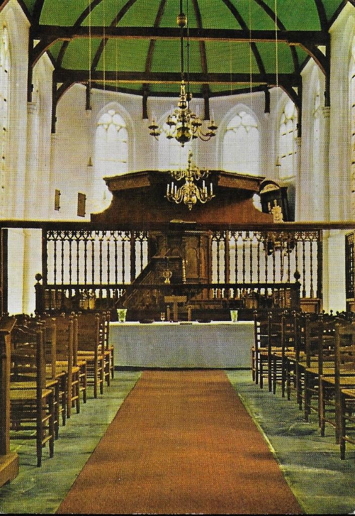 C469 Ongelopen ansichtkaart kerkgebouw gemeente zeevang, Ophalen of Verzenden, 1940 tot 1960, Ongelopen