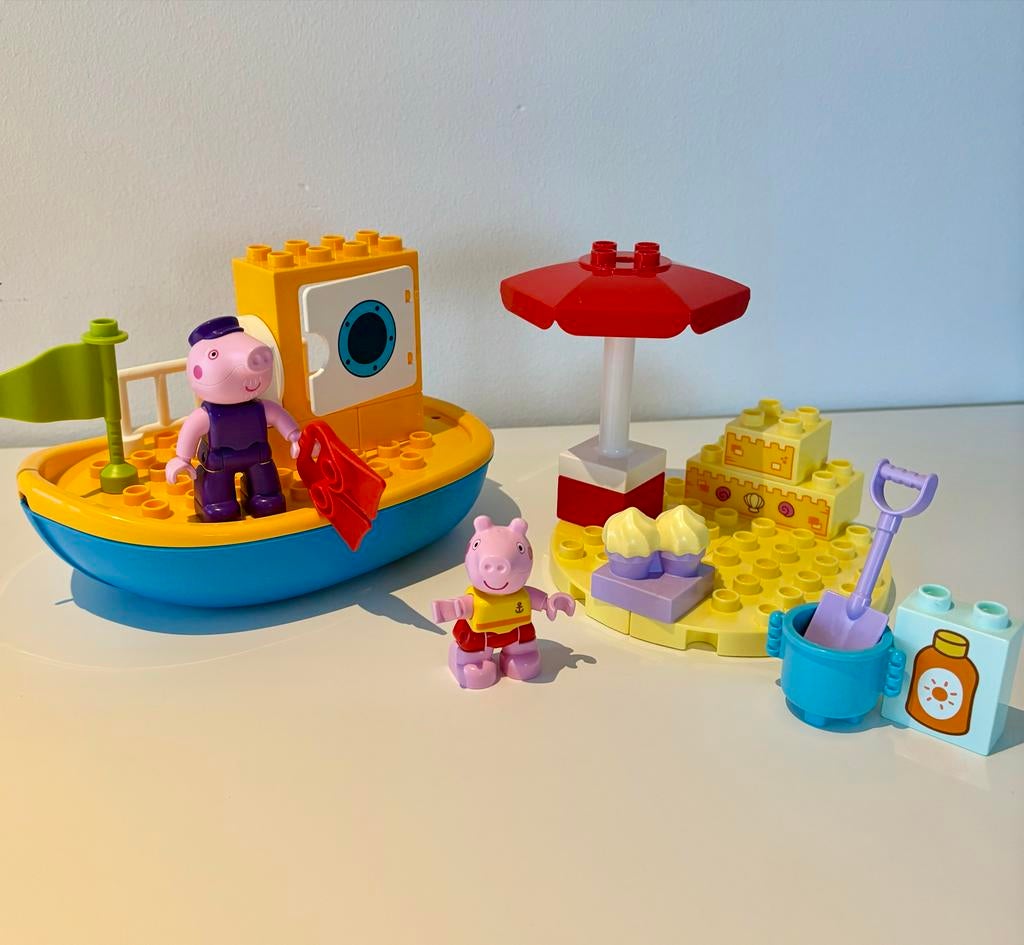 Duplo 10432 - Peppa Pig Boot en Strandset, Kinderen en Baby's, Speelgoed | Duplo en Lego, Ophalen of Verzenden, Zo goed als nieuw