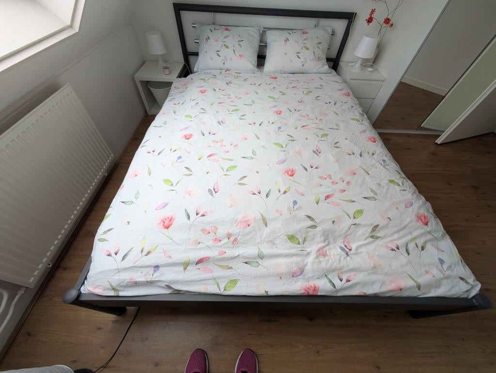 Tweepersoonsbed 160x220 cm, Huis en Inrichting, Slaapkamer | Bedden, Gebruikt, Tweepersoons, Ophalen of Verzenden, Metaal