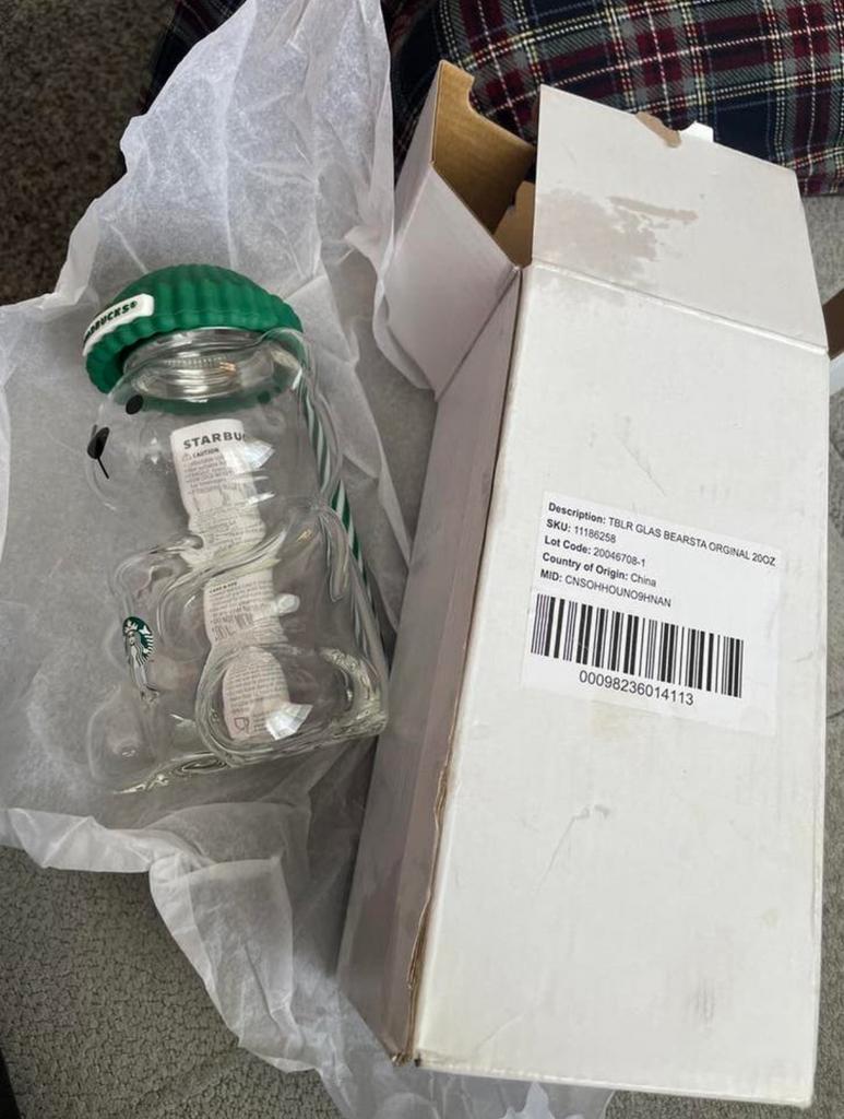 Starbucks Bearista glazen beker met rietje, Nieuw, Ophalen of Verzenden, Meerkleurig, Overige merken