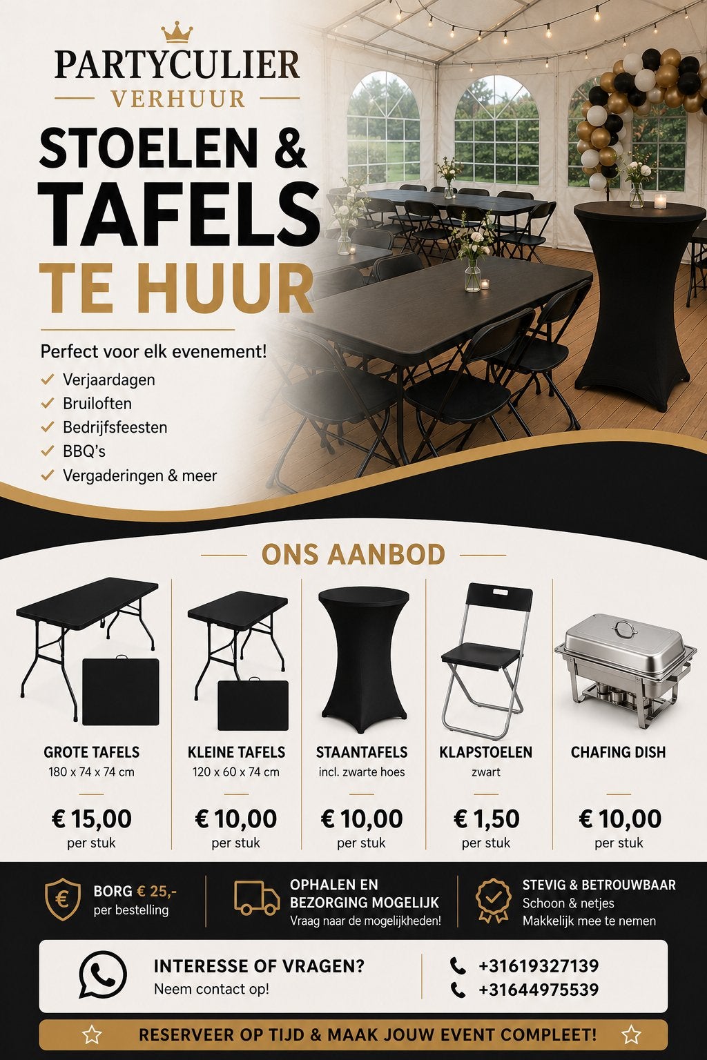 Tafels & Stoelen Verhuur Rotterdam | Feest | Verjaardag