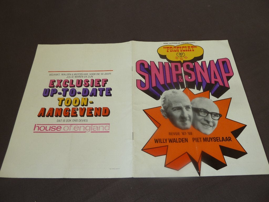 SNIP en SNAP   1967-'68 """PROFICIAT""" WILLY & PIET, Twee personen, Arrangement, Toneel