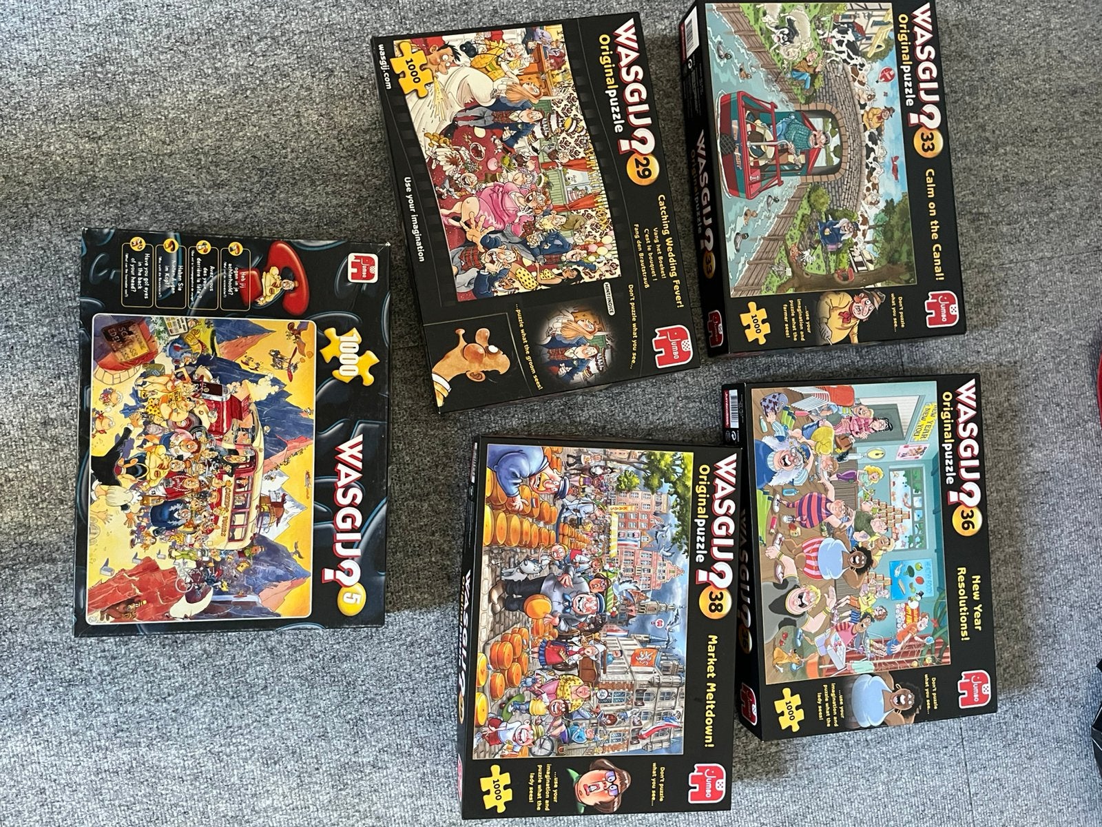 Wasgij puzzels 5 stuks, Ophalen, 500 t/m 1500 stukjes, Gebruikt