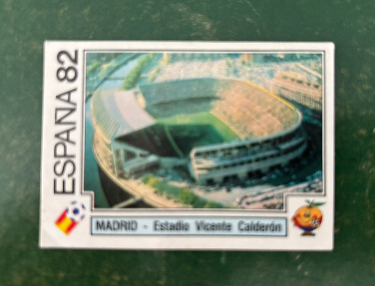 Panini plaatje stadion Vicente Calderon Madrid WK 1982, Ophalen of Verzenden