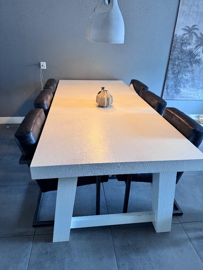 eettafel te koop, Huis en Inrichting, Tafels | Eettafels, Ophalen, Gebruikt, 100 tot 150 cm, Eikenhout
