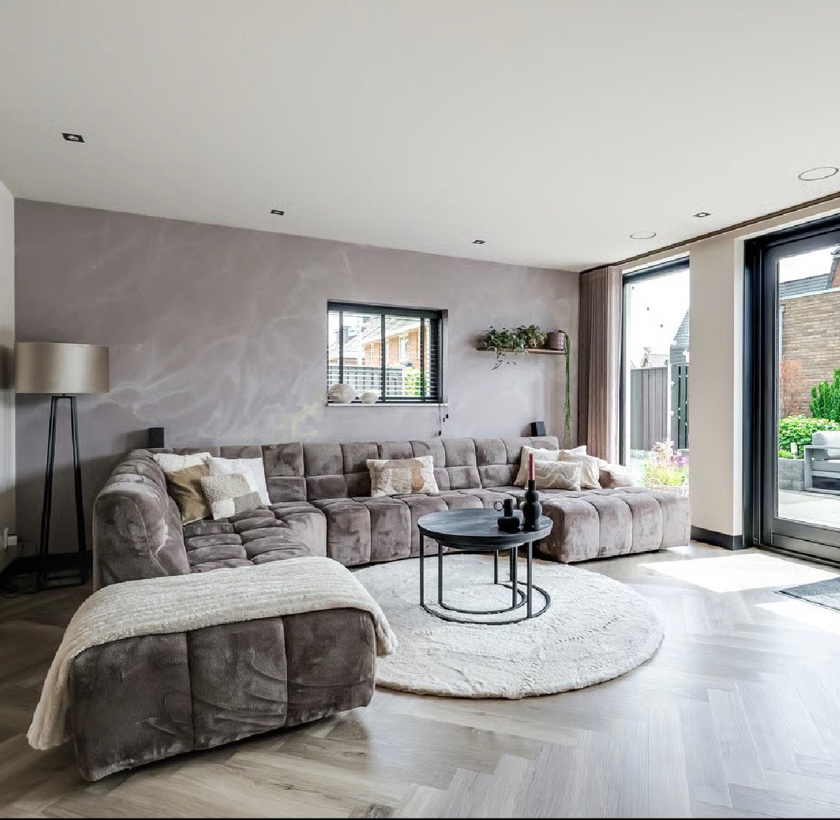 Grote luxe modulaire hoekbank 400 x 270 cm | 1 jaar oud, Ophalen of Verzenden, Zo goed als nieuw