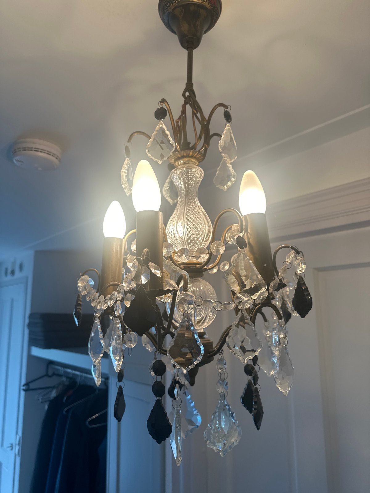 Kroonluchter compleet met lampen - 35x70 cm, Huis en Inrichting, Gebruikt, Ophalen of Verzenden, Metaal, E14 (klein)