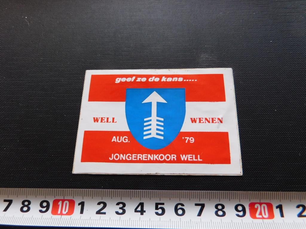 sticker Geef ze de kans Jongerenkoor WELL  Wenen 1979, Ophalen, Zo goed als nieuw