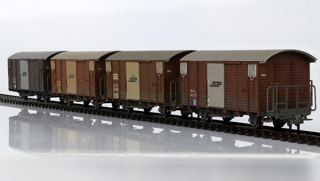 Bemo Rh.B. 4-delige Goederenwagenset (geweathered) (H0m), Hobby en Vrije tijd, Modeltreinen | H0, Overige merken, Gelijkstroom