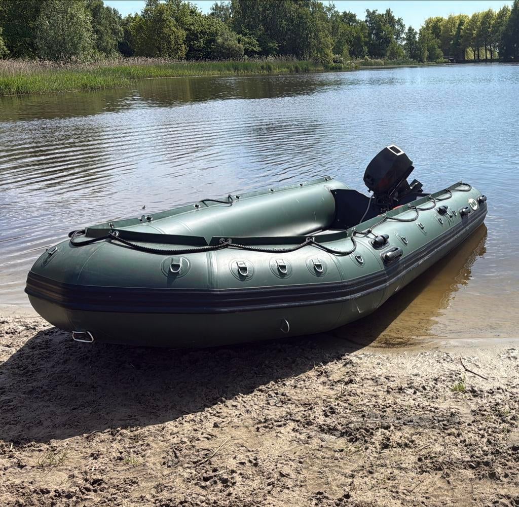 Vortex 420 rubberboot, Mercury 2-takt bbm, alu-vloer, Watersport en Boten, Rubberboten, Ophalen, Aluminium, Gebruikt, Vortex