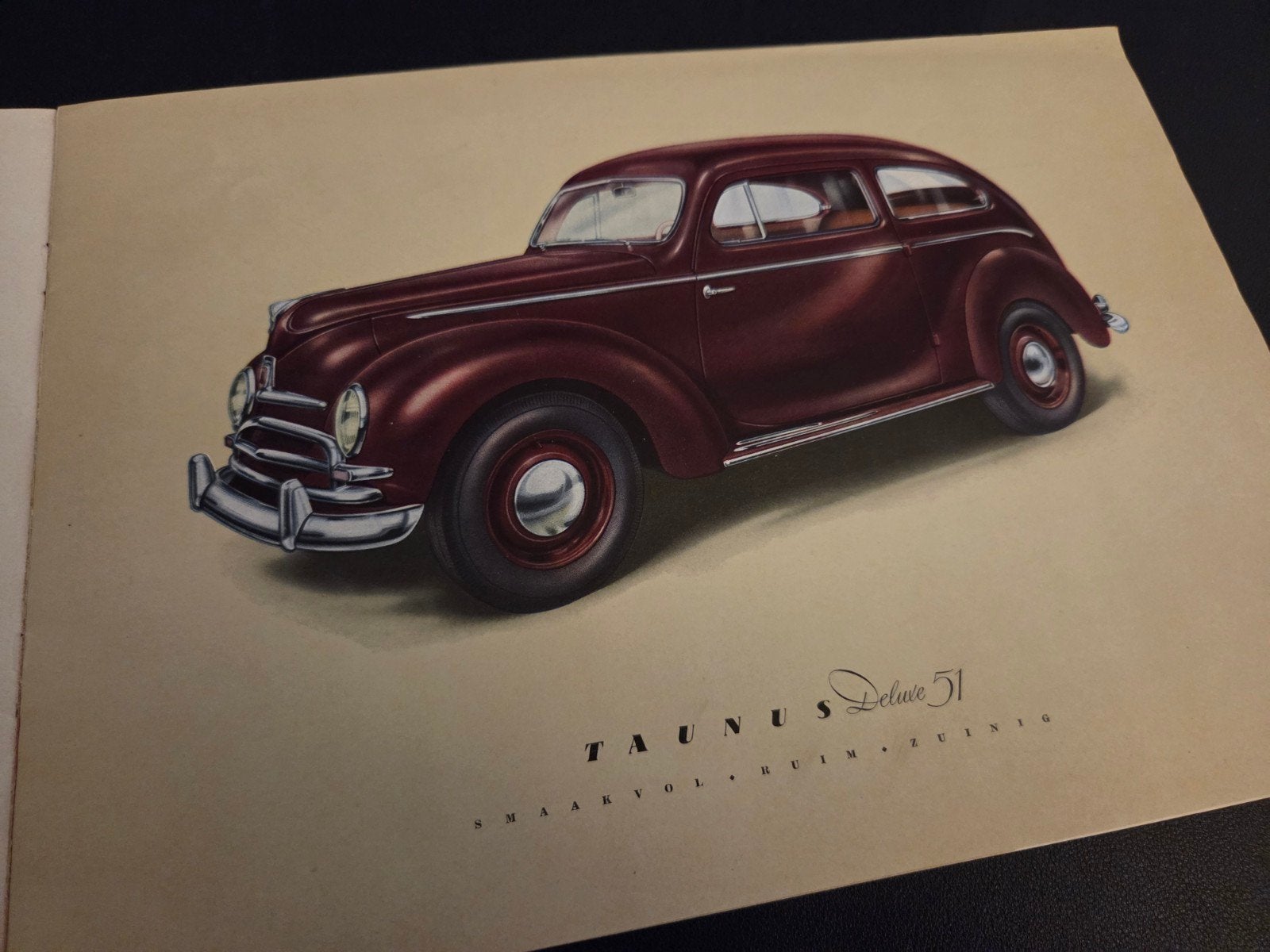 Brochure Ford Taunus Deluxe 1951, Boeken, Auto's | Folders en Tijdschriften, Ophalen of Verzenden, Zo goed als nieuw, Ford