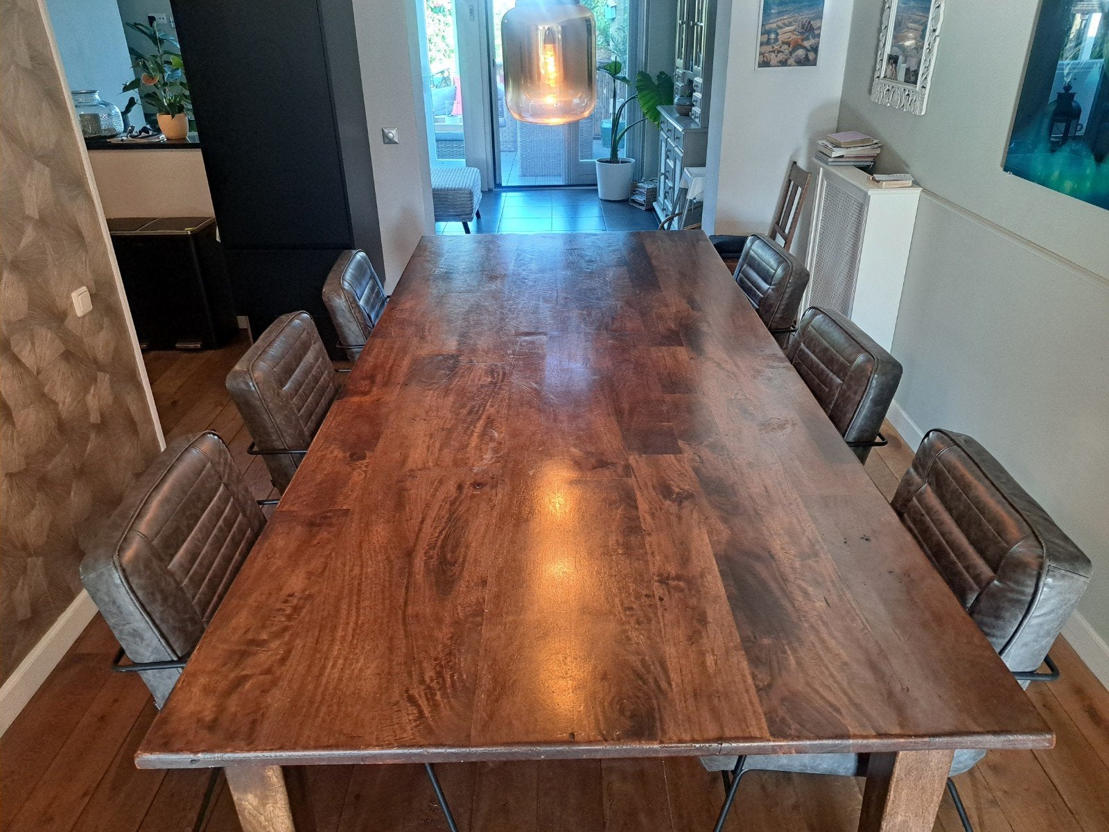 Goossens Koloniaal Teakhouten Eettafel 264 x 120 cm, Ophalen, Gebruikt, 100 tot 150 cm, Teakhout