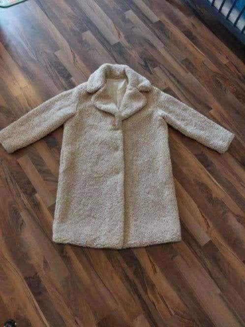 Beige lange Teddy jas van Mango, Maat L,nieuwe, Kleding | Dames, Ophalen of Verzenden, Nieuw, Beige