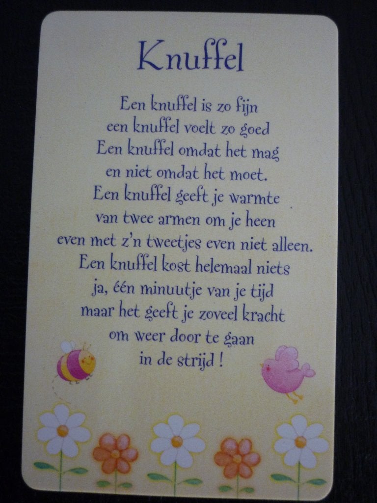Pasje met tekst / Kaartje Knuffel / wenskaart vriendin, Ophalen of Verzenden, Nieuw