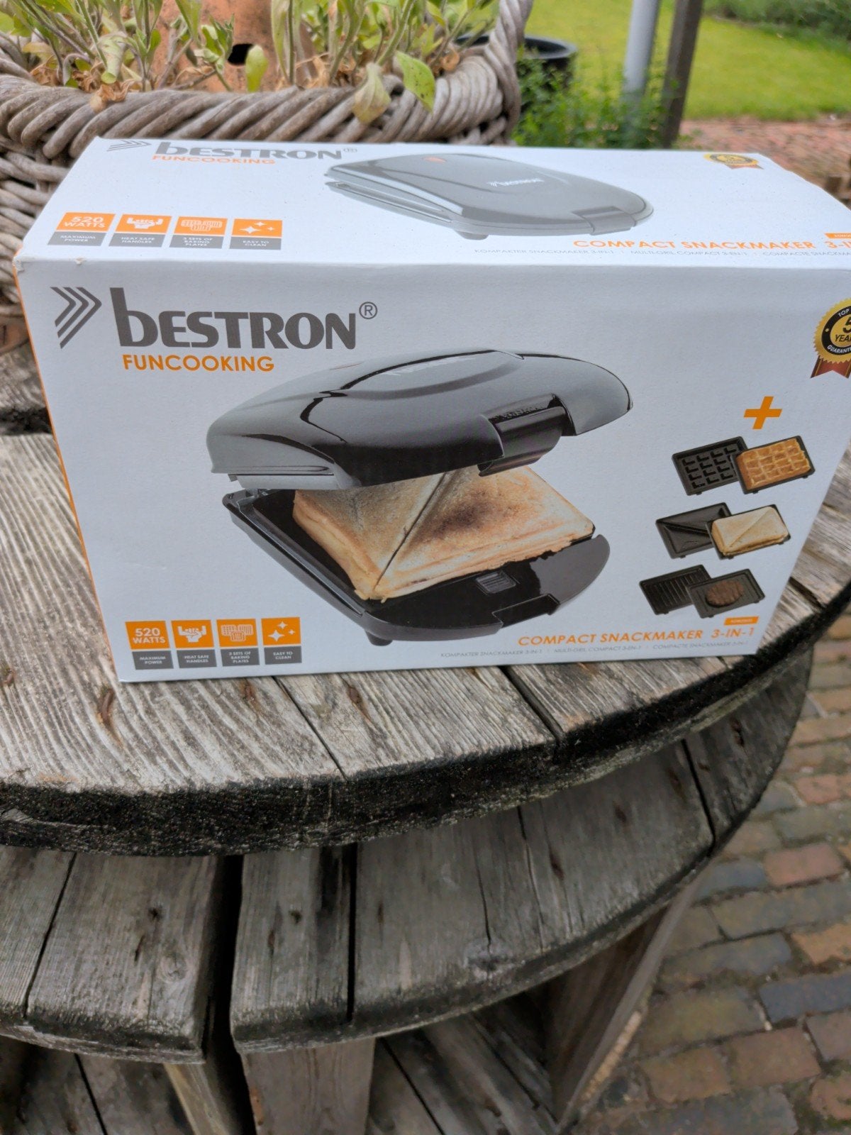 Bestron Compact Snackmaker 3-in-1 - zgan in doos, Ophalen of Verzenden, Zo goed als nieuw