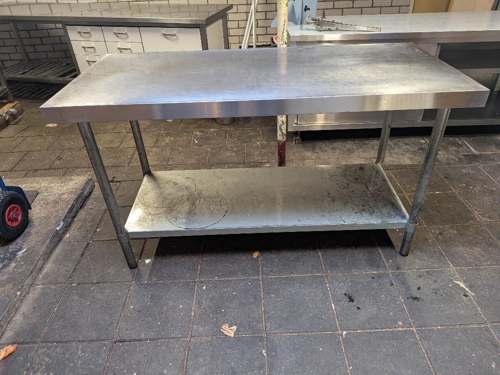 Rvs Werkbank, Doe-het-zelf en Verbouw, Werkbanken, Ophalen, Gebruikt, 120 tot 170 cm