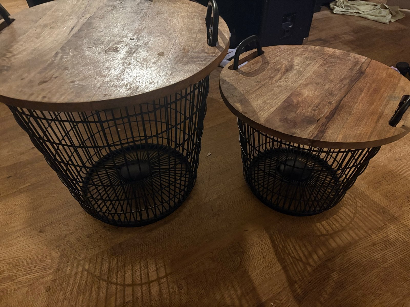Salontafels met opbergruimte - Gaaf design, Huis en Inrichting, Ophalen, Gebruikt, Rond, Overige houtsoorten