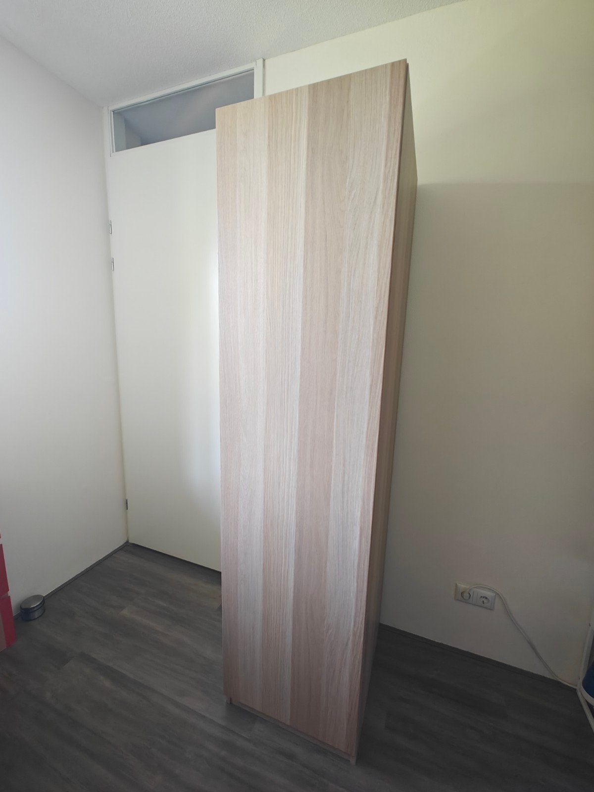 IKEA PAX kledingkast 50x58x201 cm – 'Wit gelazuurd eiken', Ophalen, Met deur(en), 200 cm of meer, 50 tot 100 cm
