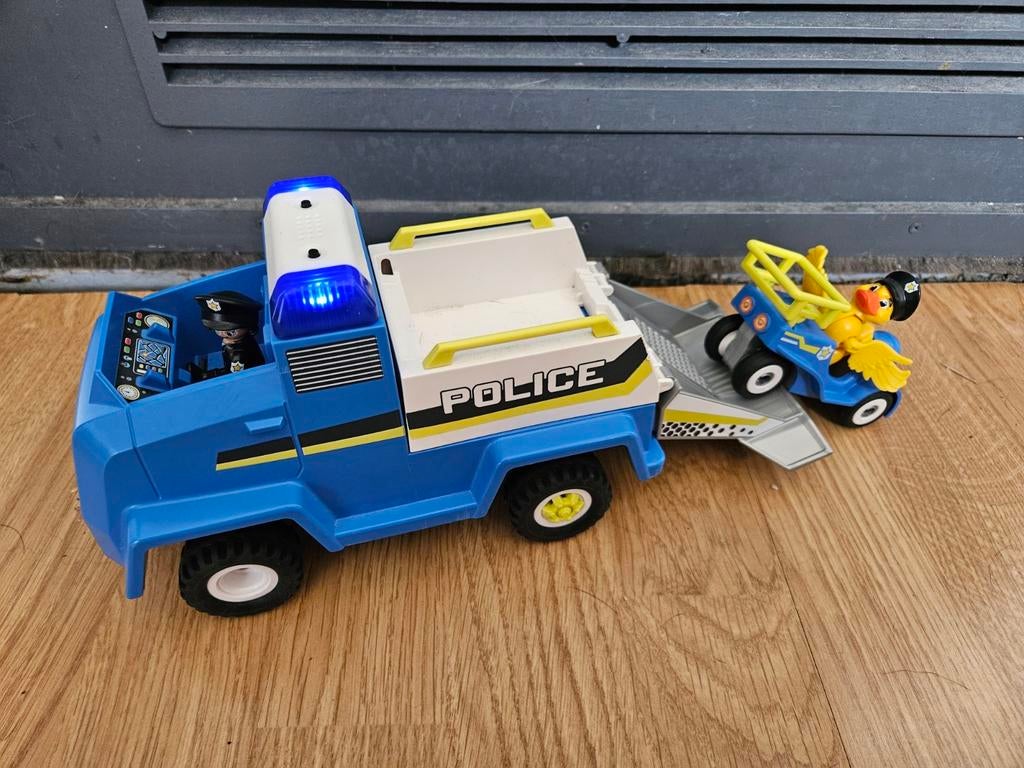 Playmobil Politieauto kinder Agent, kleine auto met kuiken, Ophalen of Verzenden, Gebruikt, Jongen of Meisje