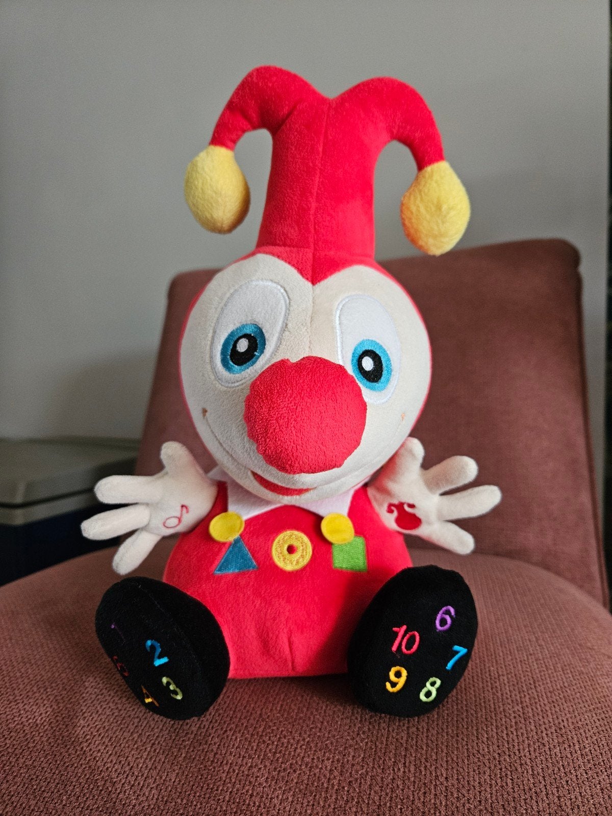 Jokie knuffel met geluid en cijfers, Ophalen of Verzenden, Gebruikt, Overige typen, Met geluid