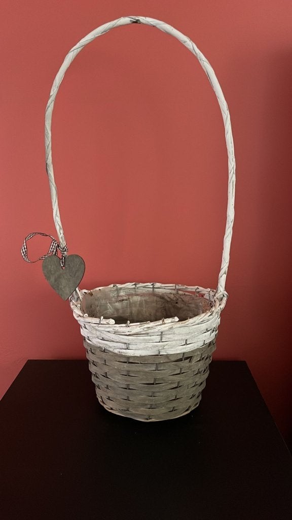 Plantenmand met plastic gevoerd, Overige materialen, Gebruikt, Rond, Ophalen of Verzenden