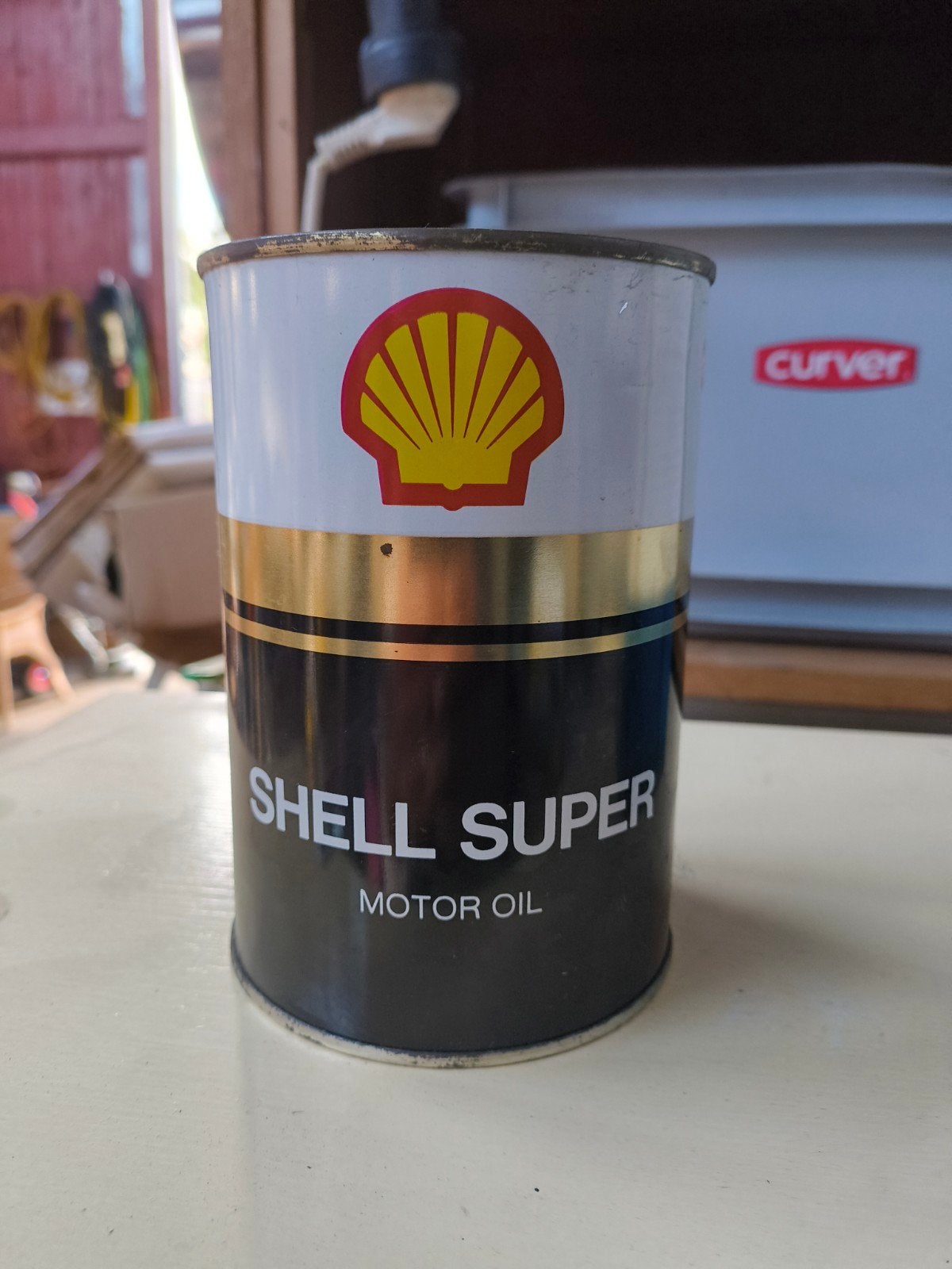 Vintage Shell Super Motor Oil Blik, Ophalen of Verzenden, Nieuw, Verpakking