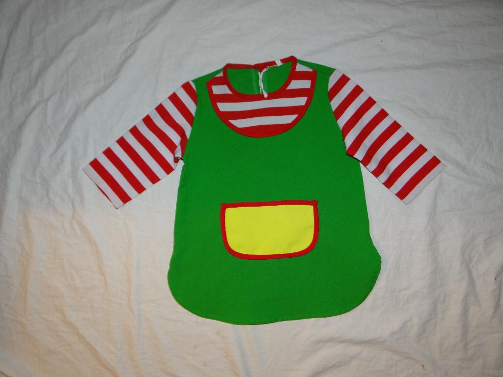 Leuk groen/rood/zwart/geel PIPPI LANGK. jurkje, Kinderen en Baby's, Carnavalskleding en Verkleedspullen, Ophalen, Gebruikt, 104 of kleiner