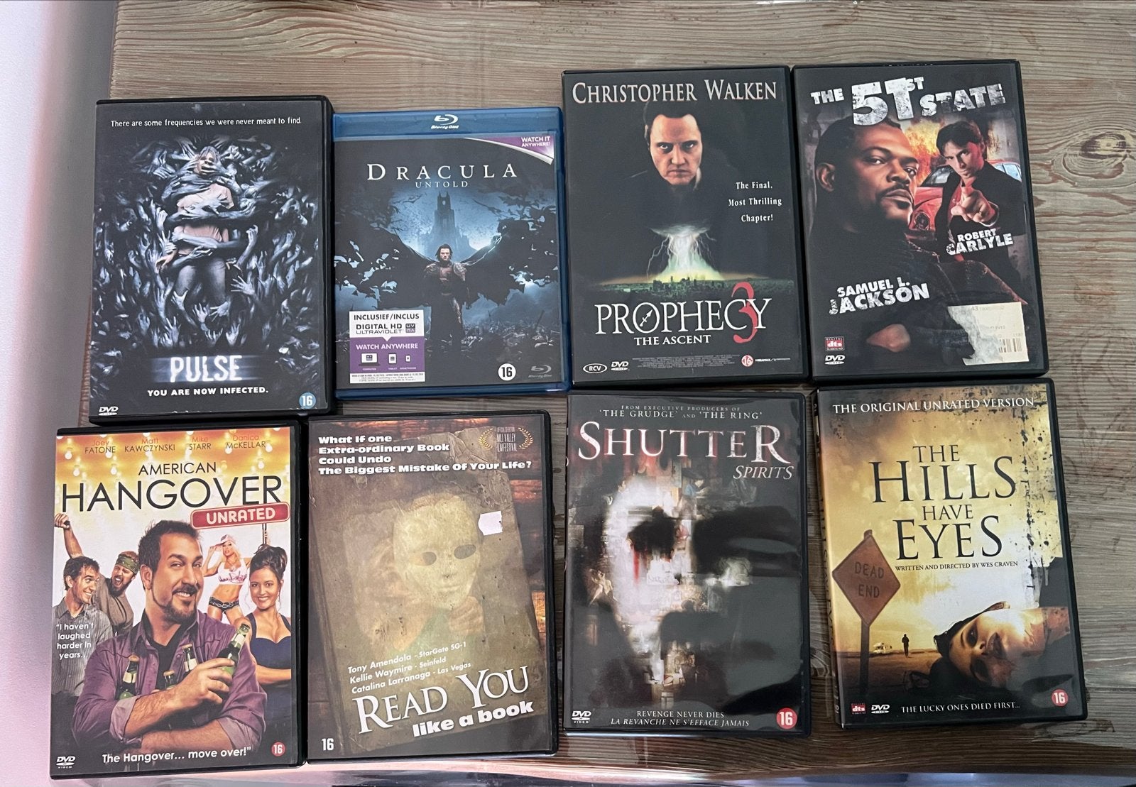 16 Horror/Thriller DVD's - Vanaf 16 jaar, Cd's en Dvd's, Dvd's | Horror, Vanaf 16 jaar, Ophalen, Gebruikt, Overige genres