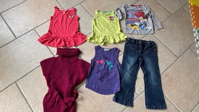 Pakket kleren maat 104/110 jurkjes, spijkerbroek, shirts…, Ophalen of Verzenden, Gebruikt, Meisje, Jurk of Rok