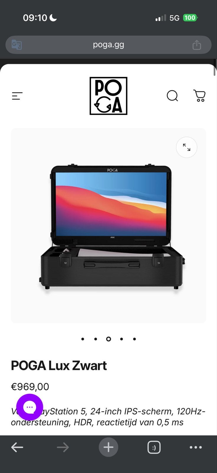 POGA Lux Zwart - Draagbare Gaming Case voor PS5 (exclusief), Ophalen of Verzenden, Zo goed als nieuw