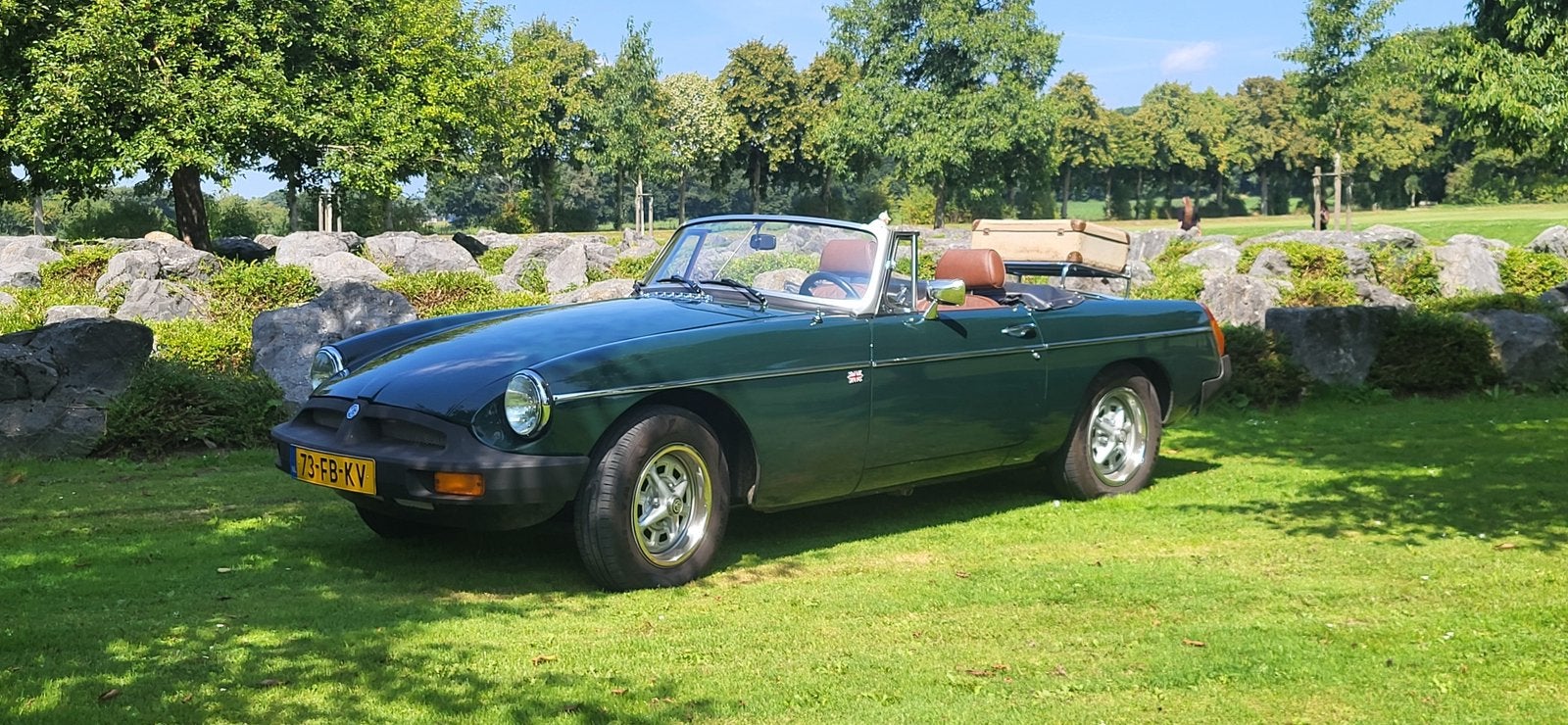 MGB 1.8 groen met overdrive, Auto's, Achterwielaandrijving, Cabriolet, Leder en Stof, Bruin