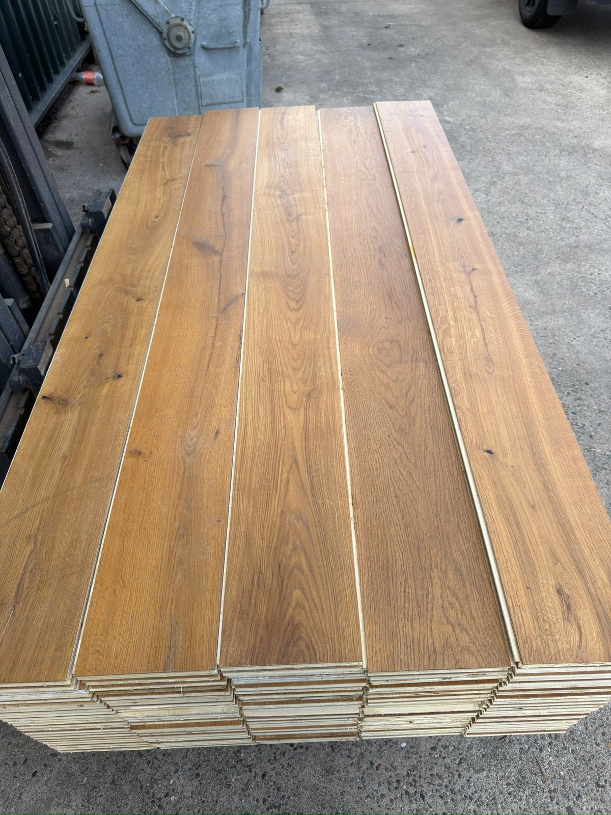 Eiken vloer 44 m2 multivloer 19 cm breed 1,9 cm dik top 4mm, Ophalen, Gebruikt, Vloerdelen of -planken, 10 m² of meer